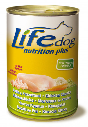 LIFE DOG Nutrition Plus CHICKEN Chunks - konservi suņiem 6 x 400g